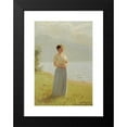 thumbnail image 2 of Hans Dahl 14x18 Black Modern Framed Museum Art Print Titled - Girl Beside a Fjord (1910), 2 of 5