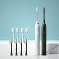 thumbnail image 1 of LSLJS Couple's 2-pack Electric Toothbrush + 8 Brush Heads - 6-speed USB Rechargeable Electric Toothbrush - Fully Automatic Rechargeable Sound Wave Soft Bristle Brush, 1 of 9