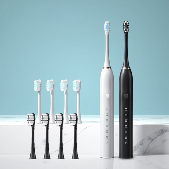 Vadktai Electric Toothbrush , Lot de 2, Brosse à Dents Électrique pour Adultes et Enfants, Brosse à Dents Électrique de Voyage Comprend 8 Têtes de Brosse, Étanchéité IPX7