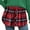 Red Plaid, variant on Shirt Extender for Women Plus Size Adjustable Layering Fake Top Lower Mini Underskirt, White 3XL