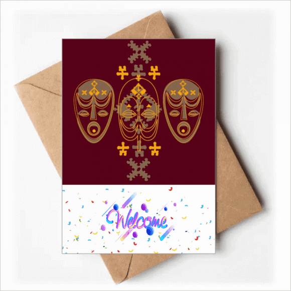 Cartes de Vœux de Bienvenue Motif Tête Rouge Moyen Âge Enveloppes Vierges