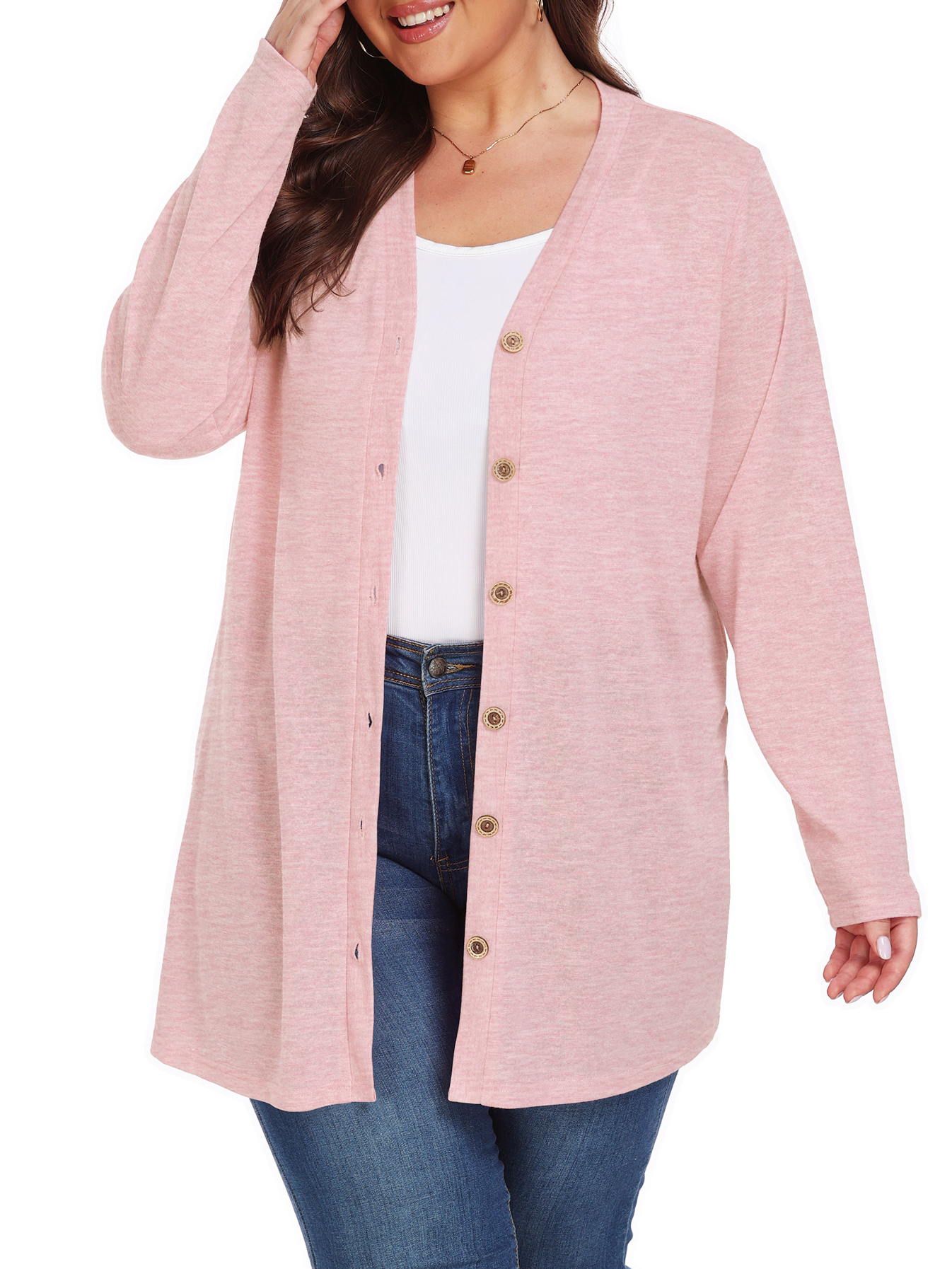 Cueply Women's Plus Size Lightweight Open Front Cardigan