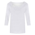 thumbnail image 7 of XUELUO Boho Tops For Women Autumn Winter Solid Color Crew Neck Long Sleeve Slim Fit Casual Shirts For Women Tshirts Outwear,White,S, 7 of 7