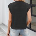 thumbnail image 4 of UYISJ Womens Cropped Sweater Vest V Neck Crop Knit Casual Loose Fit T Shirts Summer Trendy Sleeveless Chunky Tank Tops Black M, 4 of 9