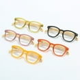 thumbnail image 3 of 5 Pairs of Square Bamboo Print Reading Glasses 1.50 for Women and Men, Candy Color Thick Spring Hinge HD Wood Grain Readers +1.50, 3 of 5
