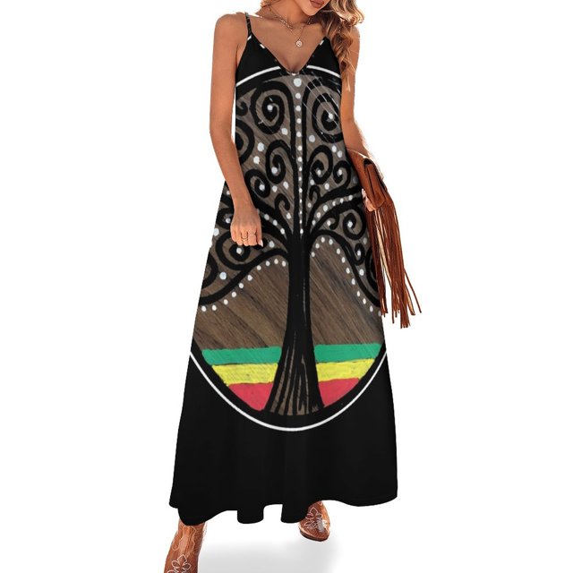 Vestido sin mangas Mijumi Rasta Tree, vestidos de fiesta para mujer, vestido suelto para mujer