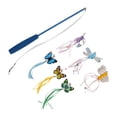 thumbnail image 3 of piezas de juguetes con borlas para gatos, juego de persecución, ejercicio, varita de mariposa multifuncional para gatos y gatitos, 3 of 15