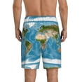 thumbnail image 3 of Fotbe Earth View World Map Pajama Shorts for Men, Men's Pajama Bottoms, Sleepwear,Short Pajama Pants-3X-Large, 3 of 9
