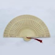 12Pcs Chinese Vintage Sandalwood Scented Wooden Openwork Personal Hand Held Folding Fans for Wedding Decoration,Birthdays,Home Gifts