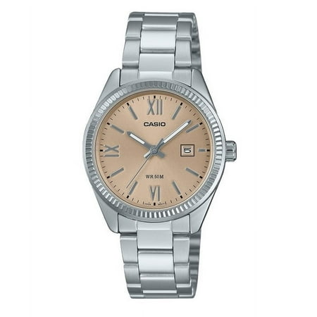 Casio Women’s Silver Steel Analog Watch with Champagne Dial - LTP-1302DD-4A2VDF