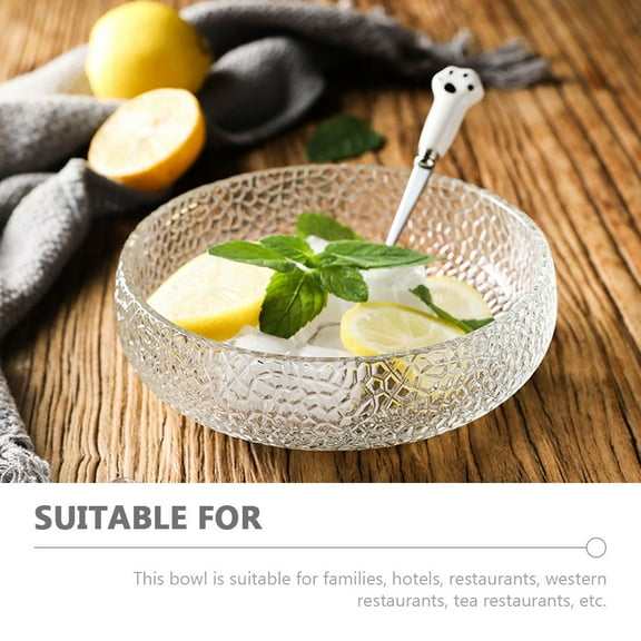 PTOOTP Transparent Glass Salad Bowl Set - Clear Glass Serving Bowl for Salads and Snacks, 1 Piece