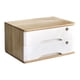 thumbnail image 1 of Caja de almacenamiento de escritorio de madera con cerradura, organizador de escritorio para tocador de encimera Madera Blanca, 1 of 9