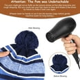 thumbnail image 6 of FZ FANTASTIC ZONE Kids Winter Knit Warm Pompom Beanie Hat Cap Neck Scarf Gloves Set for Boys Girls,Blue, 6 of 7
