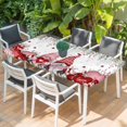 thumbnail image 2 of Valentines Gnomes Table Cloths for 6 Foot Rectangle Tables, Eucalyptus Pink Red Love Heart Patio Waterproof Elastic Fitted Tablecloths, Washable Rectangular Table Cover for Camping, 2 of 8