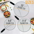 thumbnail image 2 of U.S. Kitchen Supply - Pantalla Contra Salpicaduras De Malla Fina De Acero Inoxidable De 13", 11,5" Y 9,5" Con Patas De Apoyo, Asas De Agarre Cómodas, Color Negro, Uso En Ollas Hirviendo, Sartenes, Tap, 2 of 5