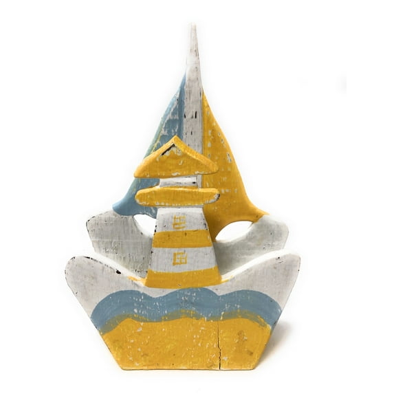 Napkins/Letter Holder 8" Lighthouse - Yellow Nautical decor | #ort1702920y