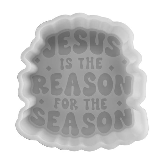 Jesus is The Reason for The Season Silicone Freshie Mold 3.7x4x0.8 Christmas Christian Church Cross Cardstock Prayers Bible Verses Aroma Beads Oven Safe