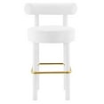 thumbnail image 6 of Modway Toulouse Performance Velvet Bar Stool - Set of 2 in White Gold, 6 of 10