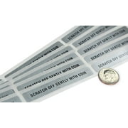 Silver 0.375" x 2.5" PIN w/ Text Rectangle Scratch Off Labels - 5,000 Labels