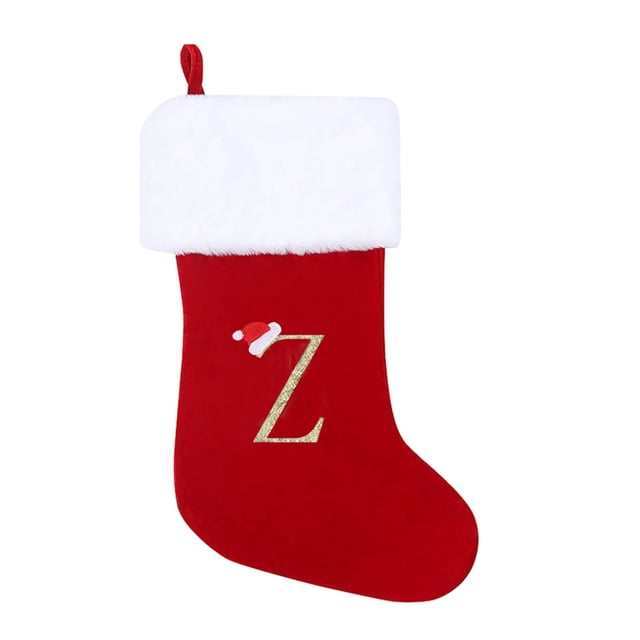 npkgvia Christmas Decorations,Hanging Decor,Monogram Christmas Stockings Stocking Classic Personalized Stocking Decoration For Family Holiday Season Character Alphabet Christ,Multi-color,Clearance