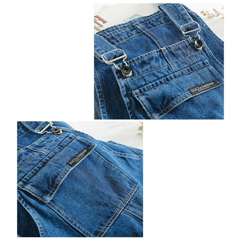 Rolanko Girls Overalls Denim Bib Distressed Jumpsuit Kids