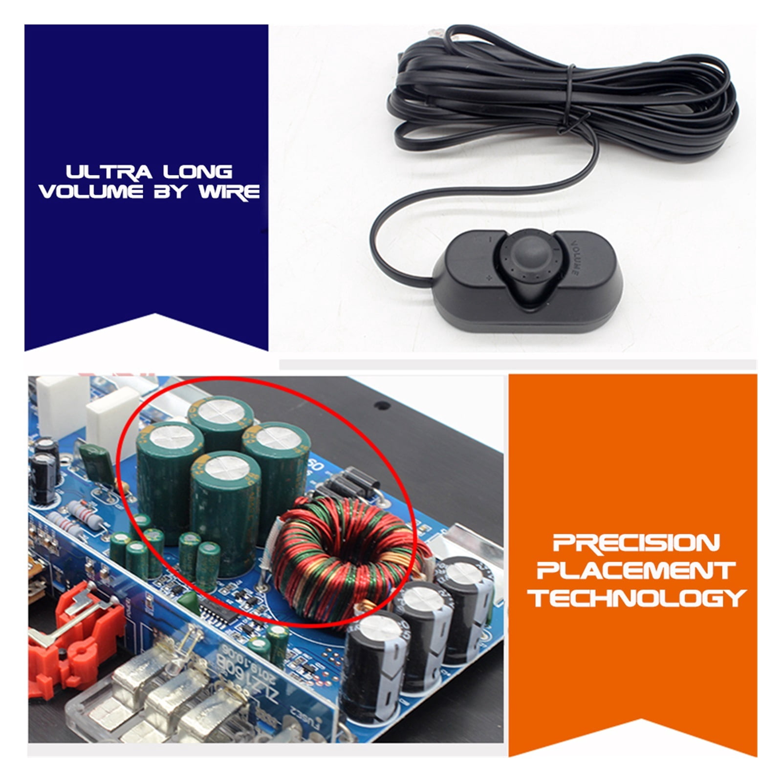 12V 1500W Mono Car Amplifier Powerful Bass Subwoofer Amplifier Board Player Automotive Amplifier Module 3D Crystal Power