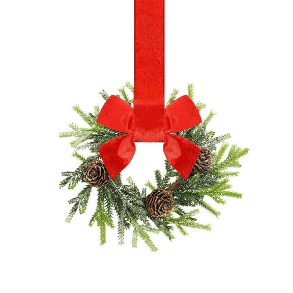 Gumesh Premium Christmas Window Wreath - Frosted Pine & Berry Decor - Easy Install Indoor Outdoor Holiday Decoration