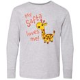 thumbnail image 3 of Inktastic My Safta Loves me- cute giraffe Long Sleeve Youth T-Shirt, 3 of 5