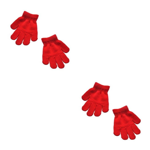 1 par de guantes para niños Qarigey diseño de color sólido calentador de manos de invierno