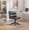 Gray 618, variant on Adjustable Swivel Criss Cross Chair for Home Office, Wide Seat Vanity Chair with Corduroy Upholstery, Gray