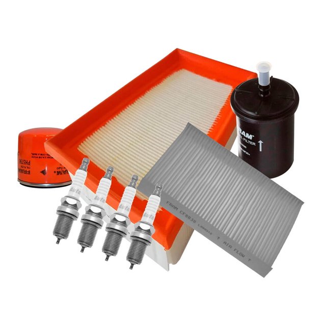 Kit De Bujías Iridio, Filtro De Aire, Filtro De Aceite, Filtro De Combustible Y Filtro De Cabina 8 PIEZAS Afinación Sin Aceite Compatible con Platina 2002 A 2010 Nissan L4 1.6L