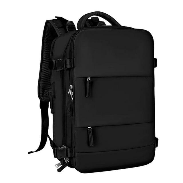 Laptop Backpack Daypack Fashion Casual 180 Degrees Open Water Resistant Rucksack Black