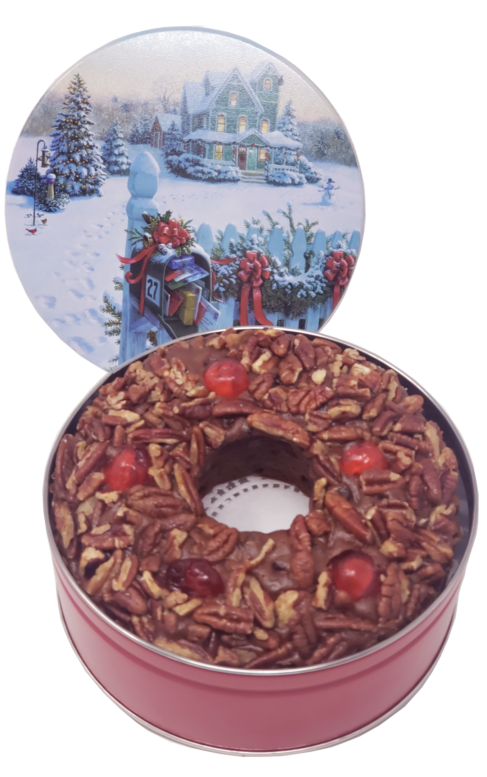 Jane Parker Chocolate Fruit Cake Fruitcake 32 Ounce Ring (2 Pounds) in a Collectible Decorative