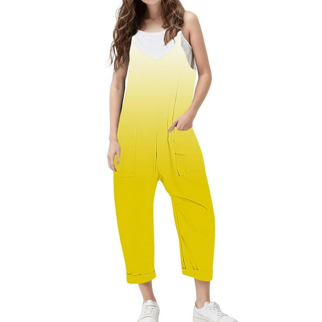 YUNAFFT Combinaison Sans Manches pour Filles 2-12 Ans avec Poches Ombre Décontractée Été