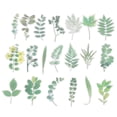 thumbnail image 1 of Calcomanías de flores transparentes de vinilo, calcomanías de flores claras de PET para álbum de recortes, 40 hojas verdes, 1 of 6