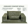 thumbnail image 3 of SEENYOO 62.6" Cloud Couch, Couch for Small Living Room, Modular Deep-Seat Floor Lounge Chair, Oversized All-Foam Corduroy with Ottoman, Compressed Shipping, Easy Assembly, Green, 3 of 16