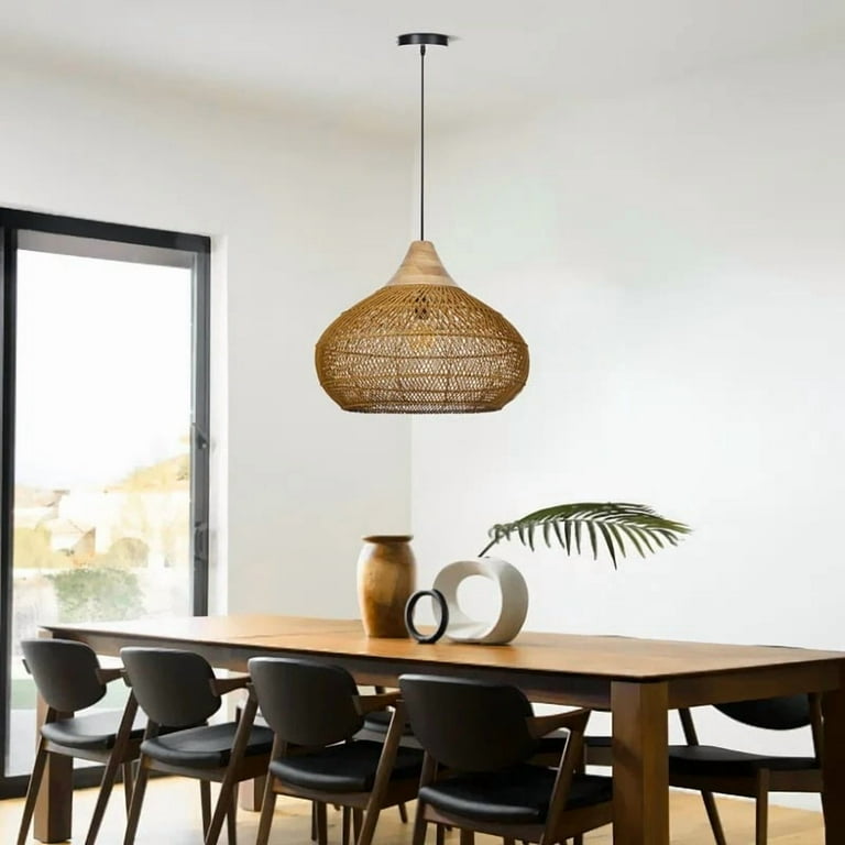 Arturesthome Wabi Sabi Style Retro Dining Room Chandelier Rattan