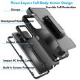 thumbnail image 3 of Takfox Heavy Duty 3-Layer Shockproof Holster Case with Built-in Screen Protector, Black, 3 of 7