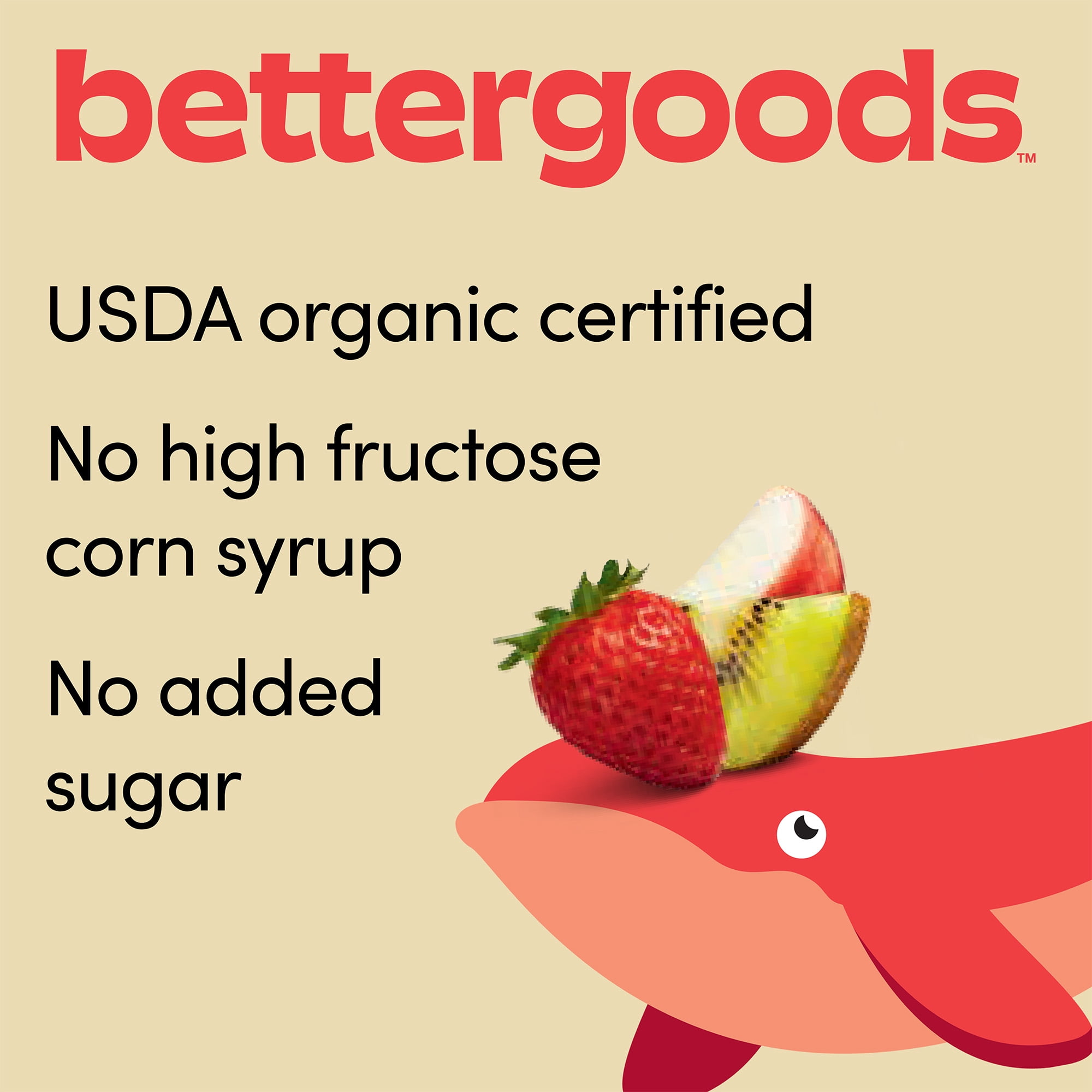 (5 pack) bettergoods Organic Strawberry Kiwi Juice Drink, 6.75 fl oz , 8 Count
