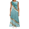 thumbnail image 4 of SMihono Robe Maxi Boho d'Été pour Femmes Grande Taille Mode Col en V Sans Manches Soirée d'Été Fête Imprimé Poches Gilet Longue Robe de Plage Robe d'Été, 4 of 6
