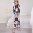 thumbnail image 3 of Fotbe Circular Lighthouse Conjunto de Pijama de Manga Larga para Mujer con Estampado, Ropa de Dormir de 2 Piezas, Conjunto de Casa Suave y Cómodo con Bolsillos-Small, 3 of 7
