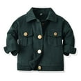 thumbnail image 2 of KPOPLK Boys Basic Coats Denim Jacket Button Down Jeans Jacket Top Jeans Casual Outerwear(6-12 Months,Green), 2 of 5