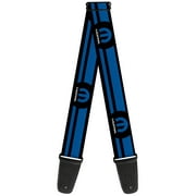 Mopar Guitar Strap, Mopar Logo Stripe Black Blue, 2 Inches Wide