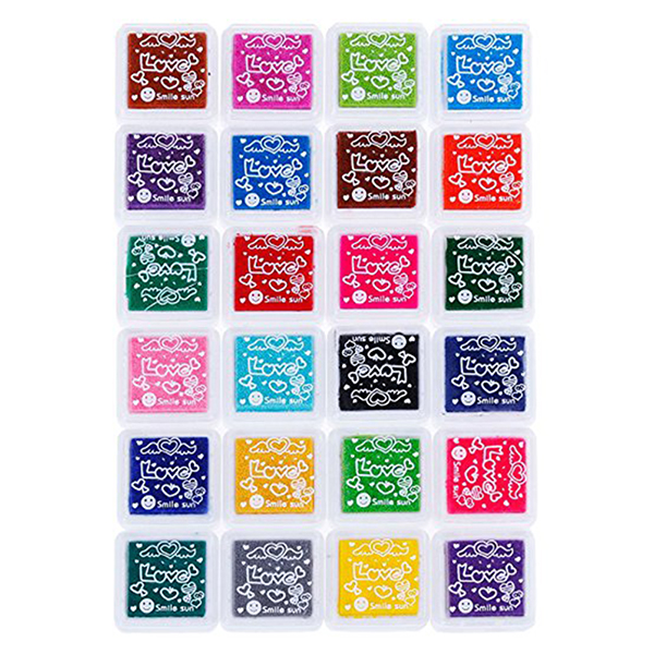 24 Colors Creative Finger Inkpad Set Ink Pad Stamp Stamp Pad for DIY