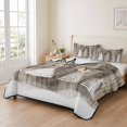 thumbnail image 2 of Quilts Twin XL Size Bedding Set, Merry Christmas Lightweight Quilted Comforter, Xmas Trees Snowflake Snowy Wooden Brown Soft Reversible Bedspread Coverlet with Pillow Covers for All Season, 68" x 98", 2 of 9