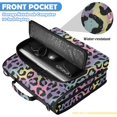 thumbnail image 6 of Zipper Binder with Shoulder Strap 2 inch 3 Ring Waterproof File Folder Organizer Bag 500 Sheet Rainbow Colors Leopard Print, 6 of 8