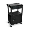 thumbnail image 2 of Luxor 42"H AV Cart - 3 Shelves  Cab  Drawer - Blk Leg, 2 of 2