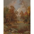 thumbnail image 2 of Jasper Francis Cropsey 20x24 Black Ornate Framed Double Matted Museum Art Print Titled: Autumn on the River (1877), 2 of 5
