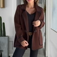 thumbnail image 3 of Ultrave Women's Trench Coats Casual Short Suit Collar Reversible Woolen Jacket Single Button Coat, 3 of 6