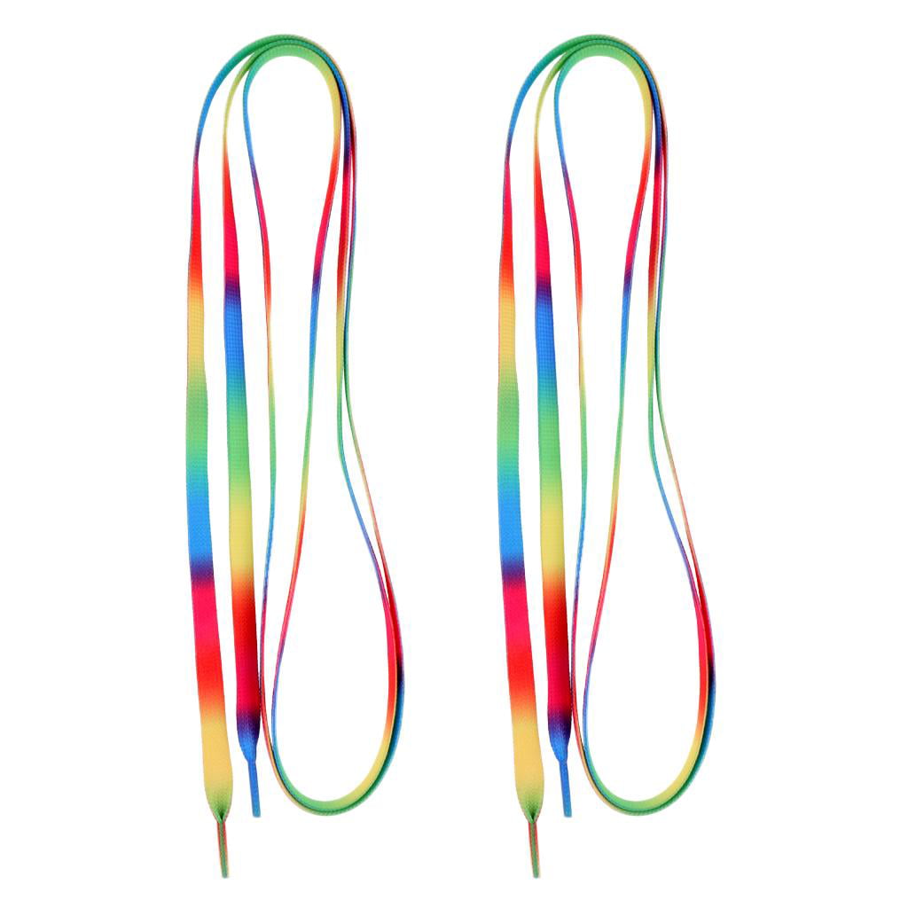 Roller Skates Sneaker Flat Shoelaces Rainbow Gradient Shoe Laces Strings Colored 